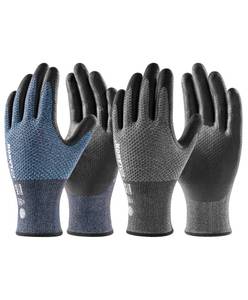 lot 6379 image: LANON Gardening Gloves for Men Women, 2 Pairs Nitrile Coated Garden Gloves with Grip, Breathable B.COMB AIR Technique, Dusty Olive & Bluebird, XLarge