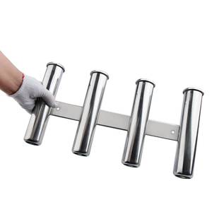 lot 11116 image: Fishing Rod Holder for Boat, Vertical Wall Mounted Fishing Rod Rack, Stainless Steel Rod Holder for Marine Boat,Fishing Boat, Truck (4 Tubes Standard)
