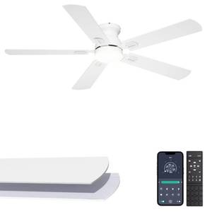 lot 11117 image: Phylluz 52 Low Profile Ceiling Fan with Lights for Bedroom, Living Room
