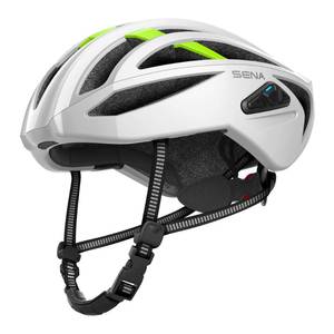lot 11118 image: Sena R2X Smart Road Cycling Helmet with Alexa Built-in and Mesh Intercom (Matte White, Medium)