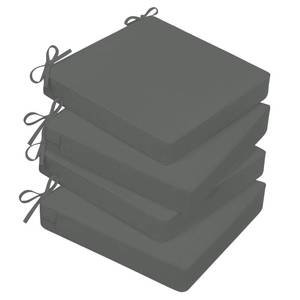 lot 11127 image: Basic Beyond Outdoor Chair Cushions for Patio Furniture, Waterproof Outdoor Seat Cushions Set of 4 18 x 18, Patio Chair Cushions Set of 4 with Ties and Handle, Dark Grey