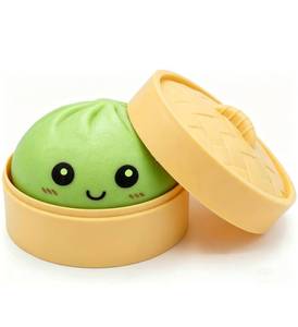 lot 12012 image: BIOMYL Dumpling Squishy, Slow Rising Squeeze Toy, Soft TPR Stress Relief Fidget Toy (Green)