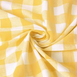 lot 12023 image: JOSNAAN 57 Width Checkered Gingham Fabric By The Yard, Plaid Fabric, for Sewing, Quilting, and Decor, DIY for Tablecloths, Curtains and Dresses, (Yellow, 36in)