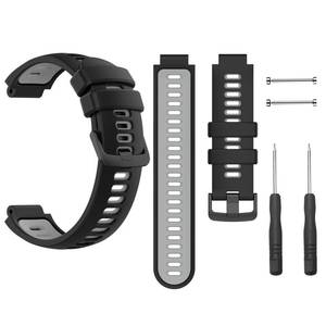 lot 12034 image: Waterproof Bands Compatible with Garmin Forerunner 735XT  Garmin Forerunner 235  Garmin Approach S20, Classic Soft Sports Replacement Wristbands (black grey)