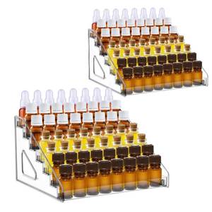lot 12043 image: YEXEXINM 2 Pack 7 Tier Essential Oil Organizer,Clear Essential Oil Holder,Essential Oil Storage Shelf,Essential Oil Collection Display Rack Organizer Holds 5ml 10ml 15ml 30ml Essential Oils