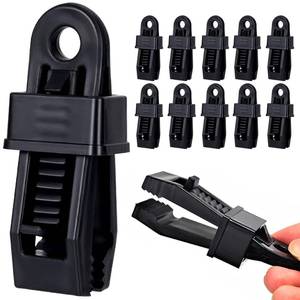 lot 12044 image: Tarp Clips Heavy Duty Lock Grip, 30Pcs Tarp Clip, Multipurpose Fix Tarp Clamps for Awnings, Camping Tent, Caravan Canopies, Shade Cloth & Tarp Tie Down Clips (30PCS-Black)