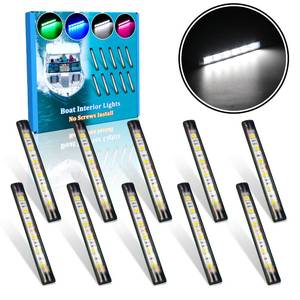lot 12055 image: Botepon Upgraded Boat Interior Lights, No Drill Install Marine LED Lights with Adhesive & IP67 Waterproof, Boat DeckCockpit Lighting for Night Fishing Safety, White