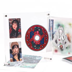 lot 12401 image: Baskiss Photocard and CD Holder Stand, Acrylic Ablum Standing Display, 66 x 91 mm Card Cares Ultra Clear Trading Cases Protectors for Kpop Photocard Baseball Basketball Card Display (1CD2Cards)