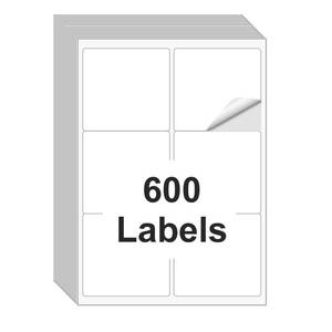 lot 12410 image: 100 Sheets 600 Labels Shipping Labels 3 13x4 Printable White 6 up Labels for LaserInkjet Printers, Mailing FBA Address Label Sticker Paper - Permanent Adhesive Label Blank
