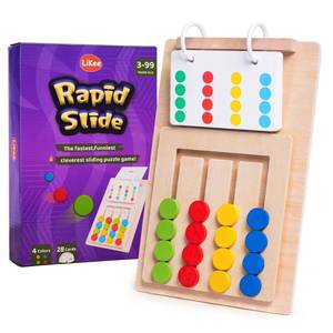 lot 12415 image: LiKee Slide Puzzle Color Sorting Matching Toys, Airplane Car Travel Busy Board for Toddler No-Lose-Parts and Portable, Montessori Wooden Educational Toys Board Games for Kids Boys Girls 3 Years Old