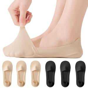 lot 12423 image: Veymitour No Show Socks Womens for Flats Loafers Heels, Non Slip Thin Invisible Footies Bootie Low Cut Liner Socks with Heel Grip Silk Cotton Sole, 6 Pairs