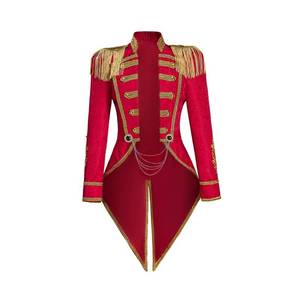 lot 12436 image: Saniplaycos Womens Ringmaster Jacket Tassel Coat Uniform Ringmaster Circus Costume Medieval Long Sleeves Tailcoat (M)