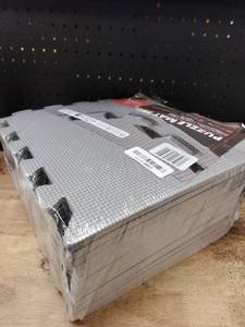 lot 13909 image: Puzzle Mat Set Grey 18 Foam Tiles 32x32cm