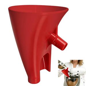 lot 14348 image: Flour Funnel for KitchenAid Mixer 5 Qt �� Anti-Splash Attachment for Tilt-Head Stand Mixer 4.5 & 5 Quart (KSM150), No-Mess Baking Tool for Adding Flour & Powdered Sugar (Red)