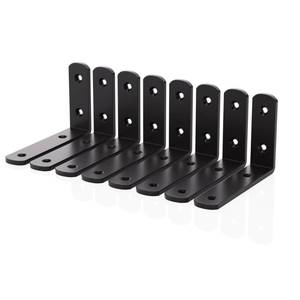 lot 14395 image: MaybeRain 8Pcs Shelf Brackets, Black 4inch Floating Shelf Bracket, Wall Mounted Support,Heavy Duty Floating Shelf Bracket
