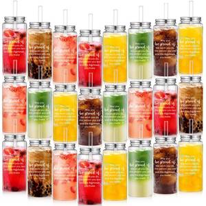 lot 19913 image: Pickmesh 24 Pcs Appreciation Gifts Bulk Employee Thank You Plastic Cups for Staff 13.5 oz May You Be Proud of Tumblers with Lid Straw Inspirational Housekeeping Week Gifts for Coworker Teacher Nurse
