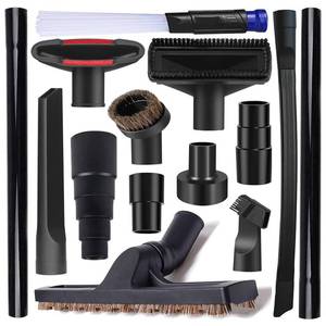 lot 19931 image: 14Pcs Universal Vacuum Attachment Professional Shop Vac Accessories Wet Dry Vacuum Hose Adapter with Hair Brush Extension Wand Flexible Crevice Tool fit 2 12 to 1 14 and 1 78 to 1 Vacuum Hose