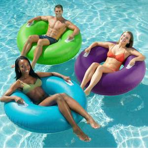 lot 19939 image: Funscape Large Inflatable Pool Float Rings for Adults Kid, 3 Pack 44 Swim Floaties Tube WHandles, Summer Tanning Water Floating Lounge, Outdoor Beach Lake River Swimming Toy Pool Party Family