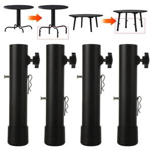 lot 19951 image: DIRBUY 4 Pack Table Leg Extenders - Rise 5.233.6 Inch Durable Risers - Heavy Duty Steel Adjustable Folding Risers for StraightBent Legs