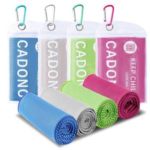 lot 20053 image: CADONO 4 Pack Cooling Towel (40x12), Soft Breathable Chilly Towel, Ice Towel, Microfiber Towel for Yoga, Sport, Running, Workout,Gym, Camping, Fitness, Workout & More Activities(Multicolor)