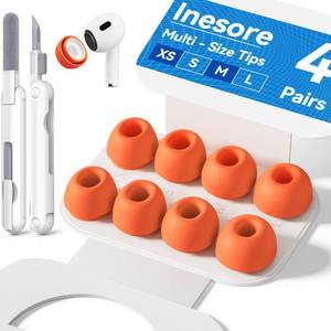 lot 20062 image: Inesore 4 Pairs Replacement Ear Tips for AirPods Pro 2nd1st (Orange)