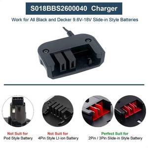 lot 20109 image: Replacement for Black&Decker 18V 14V 12V 9.6V NiCad & NiMh Battery Charger,Compatible with Battery HPB18 HPB14 HPB12 HPB18-OPE FSB18 FSB14 FS12B HPB96 FSB96,etc