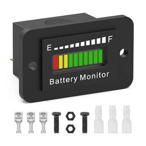 lot 20151 image: 12V 24V 36V 48V 60V 72V LED Battery Monitor Meter Battery Fuel Gauge Indicator ELMCONFIG BM210 Lead-Acid&Lithium ion Battery Tester for Golf CART Yamaha Club CAR EZGO Stacking Machine Motorcycle