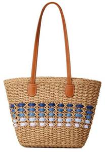 lot 20164 image: Women��s Tote Bag Straw Beach Shoulder Handbag Fashion Purse 2026 Summer Vacation Travel Woven Top Handle Bag