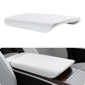 lot 20195 image: BASENOR Upgraded Tesla Model S Model X Center Console Cover Non-Slip TPE Armrest Cover No Logo Protector Armrest Proprietary Design 2021-2026 Tesla Interior Accessories White