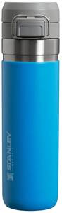 lot 20196 image: Stanley Quick Flip GO Water Bottle 24 oz  Push Button Lid  Leakproof and Packable for Travel and Sports  Insulated Stainless Steel  BPA-Free  Azure