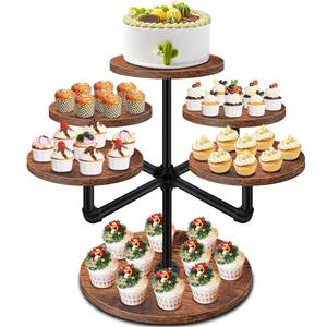 lot 1522 image: LLAXERGU Cupcake Stand, 3 Tier Cupcake Tower Large Cupcake Stand for 50 Cupcakes Wood Cake Stand Tiered Tray Stand Dessert Table Display Set Tiered Cake Stand for Party, Wedding, Birthday