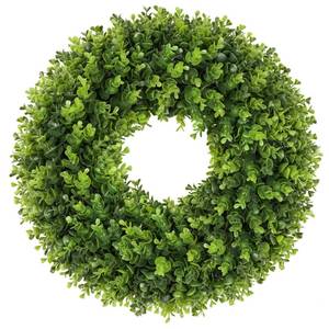 lot 1527 image: petalyn 20 Inch Artificial Boxwood Wreath for Front Door, UV Resistant Outdoor Green Wreath, Waterproof Weather Resistant Spring Summer Farmhouse Porch Wall Decor for Home Wedding Indoor Decorations