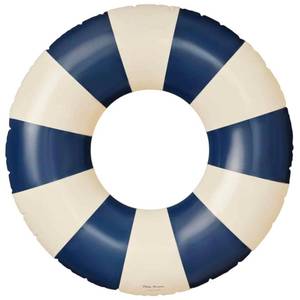 lot 2120 image: Petites Pommes Tire Inner Tube for Adults - Durable Swim Ring, Handprinted Classic Striped Design Round Pool Floats, Soft Comfort Seaming, Packable Floats for Travel, Dark Blue, 47 inch
