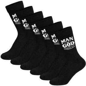 lot 2133 image: Glitopper Christian Socks Gifts for Men Man of God Socks for Pastor Church(6 Pairs,Black)