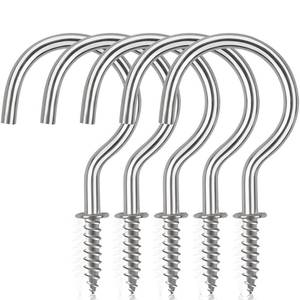 lot 2137 image: DRT DERUITAI Cup Screw Hooks,1 inch Metal Screw in Ceiling Hooks 100 Pack Plant Hanger Wind Chimes Hooks Great for Hanging Indoor & Outdoor Use(Silver)