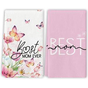 lot 2227 image: Mothers Day Kitchen Towels Mother��s Day Dish Towels Best Mom Tea Towels Flower Decor Mom Day Gifts Happy Mothers Day Decorations and Supplies for Home