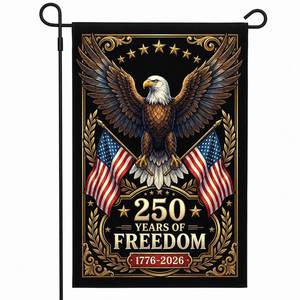 lot 2237 image: USA 250th Anniversary Garden Flag 12x18 Double Sided - 1776-2026 American Semiquincentennial Decorative Banner, Patriotic Bald Eagle Design, Heavy Duty Burlap Outdoor Yard Decor - F02