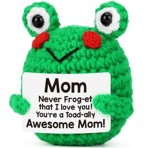 lot 2245 image: Mom Gifts, Gifts for Mom from Daughter Son, Mom��s Birthday Gift, I Love You MOMs Present for Moms Mother in Law Step Mama Mommy, Mothers Day Birthday Gift Cute Handmade Crochet Positive Frog