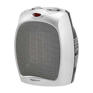 lot 3937 image: Amazon Basics 1500W Ceramic Personal Heater with Adjustable Thermostat, Silver (B07V6M3PDX)