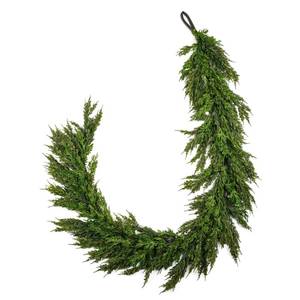 lot 3943 image: HomeKaren Norfolk Pine Garland 6ft Real Touch Realistic Christmas Pine Garland, Greenery Artificial Christmas Decorations for Table, Mantle, Wall