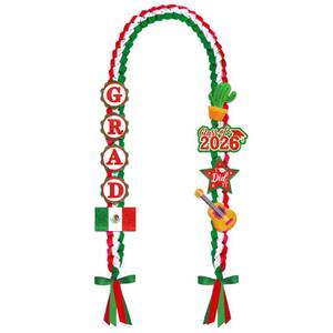 lot 4145 image: 2026 Mexican Graduation Leis with Glitter Pins 2026 Grad Decorations Handmade Double Braided Satin Lei for Class of 2026 Graduate Her Him High School College Grad Party Supplies