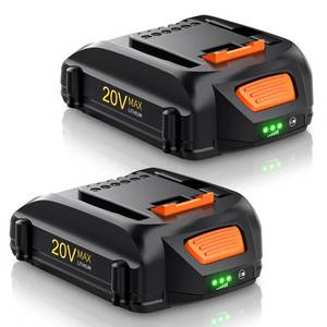 lot 4150 image: Bonacell 2Pack 4.0Ah WA3525 Replacement for Worx Battery 20V Power Share Max 20V WA3575 WA3520 WG151s WG890 WG891 Leaf Blower Tools Batteries with LED Power Indicator