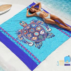 lot 4175 image: BYDOLL Beach Blanket Waterproof Sandproof Sea Turtle 78�81 1-5 Adults Oversized Lightweight Large Picnic Mat Waterproof Sandproof Blanket for Beach Camping Hiking Travel