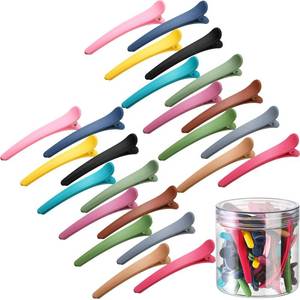 lot 4189 image: Geosar 24 Pcs Hair Sectioning Clips, Duck Billed Accessories for Styling, Plastic Hair Clips with Container, 2.95 Inch for Women Salon Cutting Dresser Men Professional(Colorful)