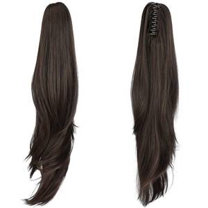 lot 4193 image: ShulaSHOP ponytail extension,24 claw clip hair extensions ponytail Long straight Hair Extension Natural Looking Synthetic Hairpiece for Women Black brown