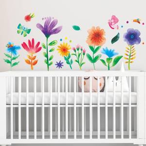 lot 4196 image: Amimagen Watercolor Flower Wall Stickers - Kids Baby Boys Girls Toddler Garden Preschool Floral Wall Decals - Nursery Playroom Classroom Daycare Bedroom Home Wall Decor