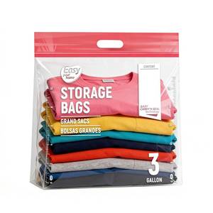 lot 4202 image: EASYYOURHOME 3 Gallon Storage Bags with Handle and Bottom for Clothing&Food