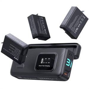lot 4215 image: llano AC3 30W Fast Camera Battery Charger Hub with 3 Pack 1950mAh Hero13 Replacement Batteries for GoPro Hero 13 Action Camera, Triple Slot PD Charging, LED Display