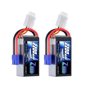 lot 4216 image: Zeee 3S Shorty Lipo 2200mAh 11.1V Battery 50C Small Pack Battery with EC3 Plug for RC Car Truck RC Vehicles Boat Drone RC Airplane Quadcopter Helicopter FPV Racing Hobby Models(2 Pack)