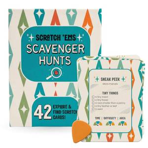 lot 4221 image: Scratch Ems Scavenger Hunts  42 Scratch Off Adventure Cards - Outdoor Scavenger Hunt for Kids & Families  All Season, Reusable Scratch-Off Cards for Screen-Free Fun, Nature Activity & Camping